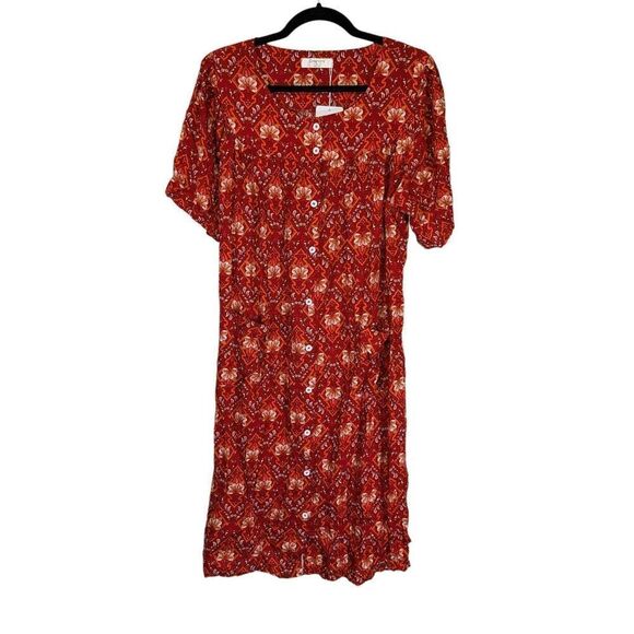 NWT COSUNIONY House Dresses for Women Cotton Short Sleeve Buttons Down Dusters R - Picture 1 of 6